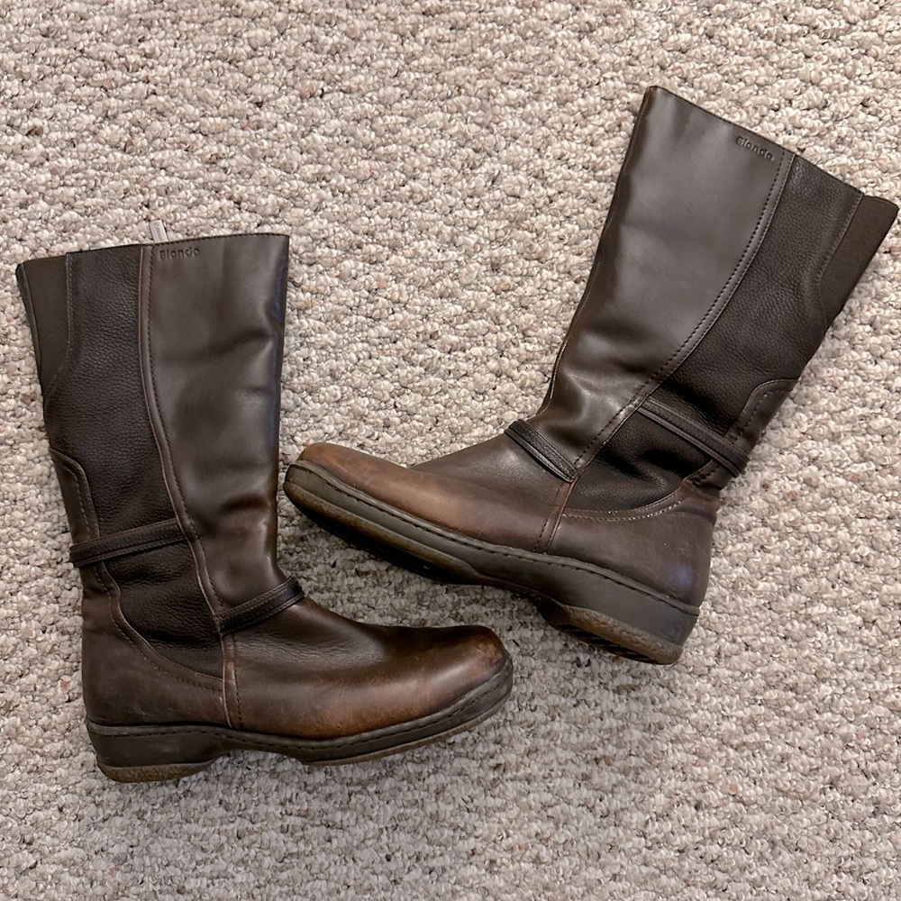 Leather warm, dressy boots